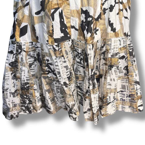 Adolfo Dominguez Abstract Print Sleeveless Dress Black Size 38 US 6 Fit & Flare - Picture 3 of 13